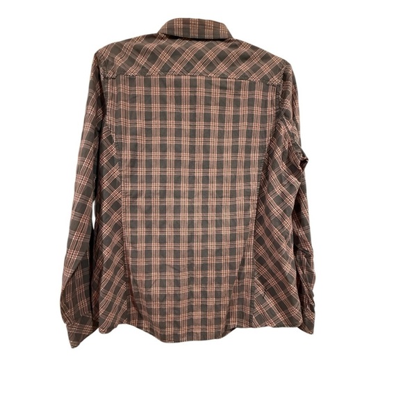 Woolrich Shirt Outdoor Hiking Plaid Button Down Color Gray Red Pink Size Large - Picture 2 of 9